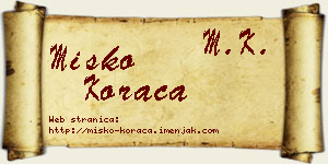 Miško Koraca vizit kartica